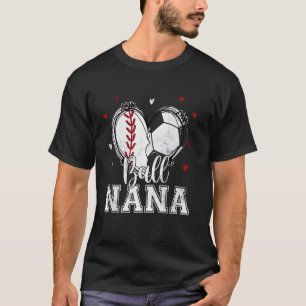 Ball Oma Baseball Fußball Herz Oma Beider Mutter T-Shirt