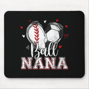 Ball Oma Baseball Fußball Herz Oma von beiden Mousepad