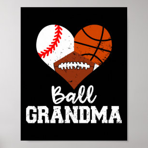 Ball Oma Fun Baseball Basketball Fußball Poster