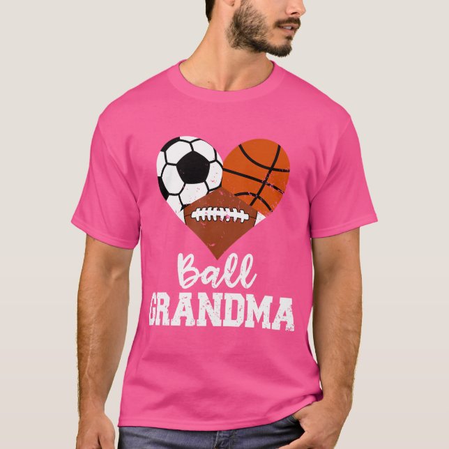 Ball Oma Funny Soccer Basketball Fußball T-Shirt (Vorderseite)