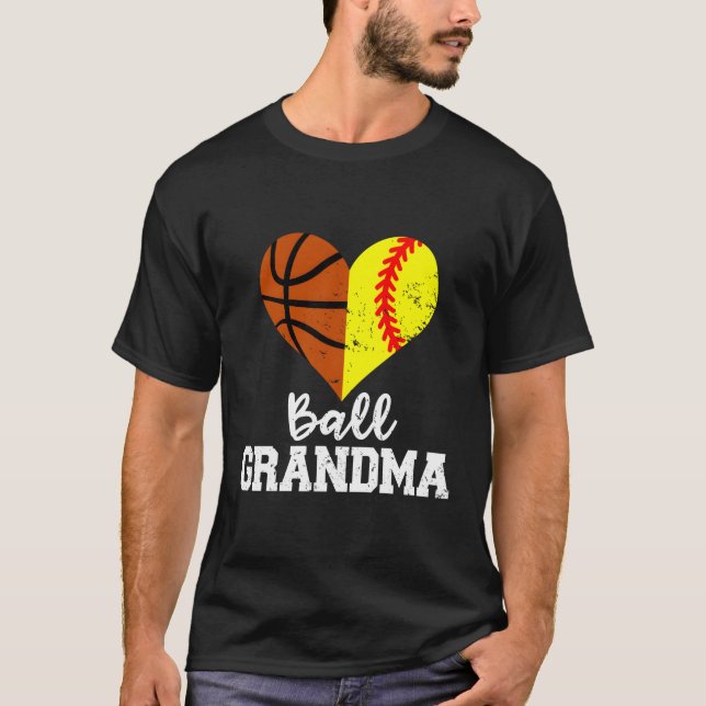 Ball Oma Funny Softball Basketball Oma T-Shirt (Vorderseite)