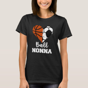 Ball Oma Herz Lustig Fußball Basketball Oma T-Shirt