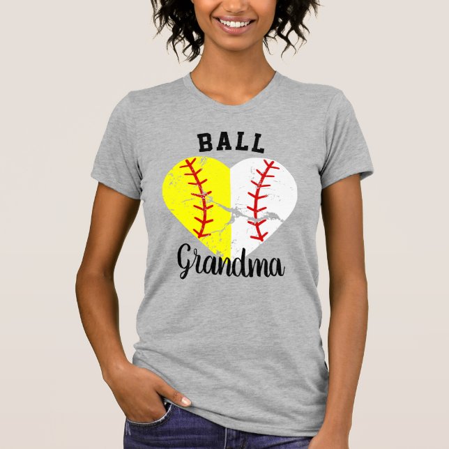 Ball Oma Nana Meemaw Softball/Baseballhemd T-Shirt (Vorderseite)