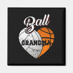 Ball Oma Volleyball Basketball Herz Magnet