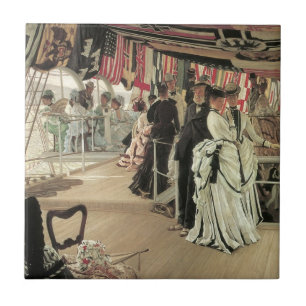 Ball on Shipboard von James Tissot, Viktorianisch  Fliese