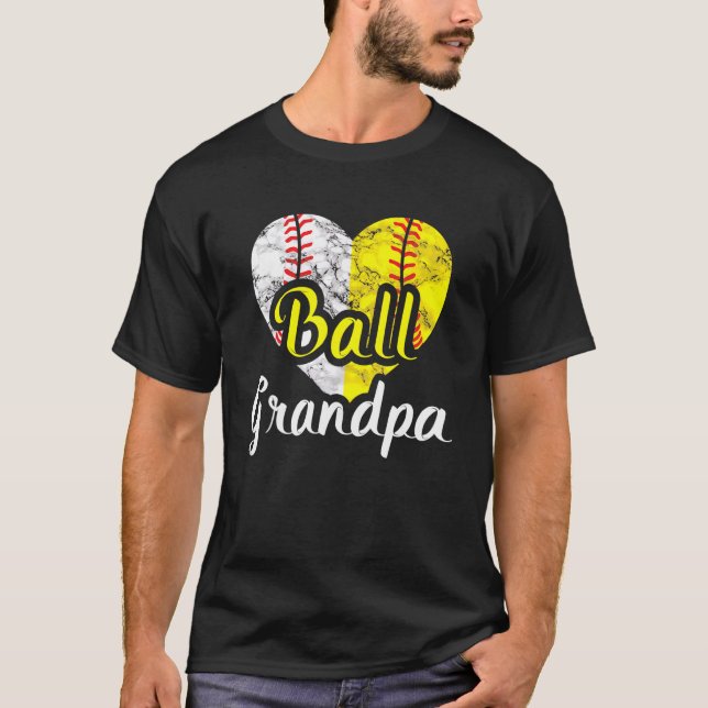 Ball Opa Baseball Softball Sport Großvater T-Shirt (Vorderseite)