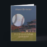Ball Park 10. Geburtstag Grandson Card Karte<br><div class="desc">Eine schöne Nacht im Ballpark ist ein perfektes Bild,  um Ihrem Enkel einen glücklichen 10. Geburtstag zu wünschen!</div>