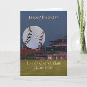 Ball Park 10. Geburtstag Grandson Card Karte