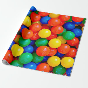 Ball Pit Bouncy Balls Blau, Grün, Rot, Gelb Geschenkpapier