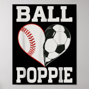 Ball Poppie Baseball Fußball Spieler Herz Liebe Poster