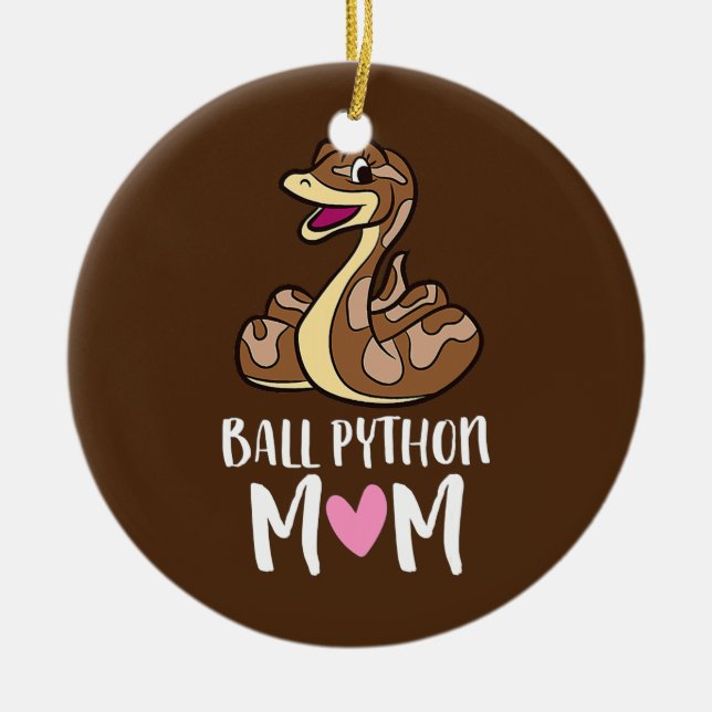 Ball Python Mama Snake Ball Python  Keramik Ornament (Vorne)