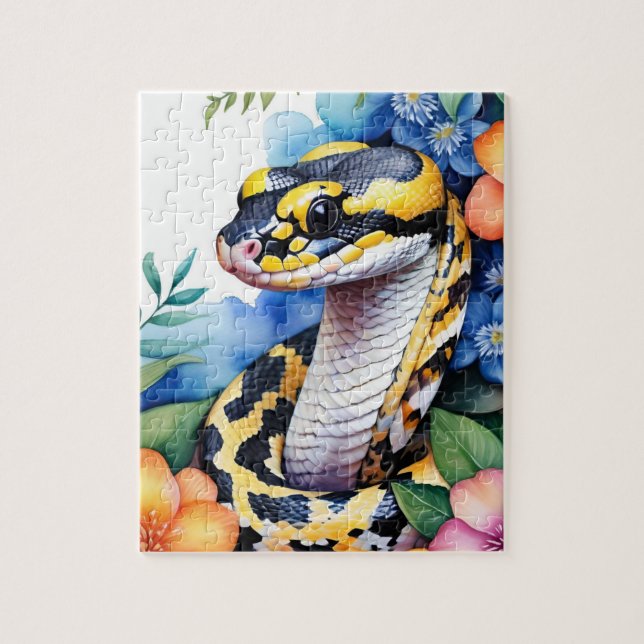 Ball Python-Schlangen-Familienhaustier-Porträt Puzzle (Vertikal)