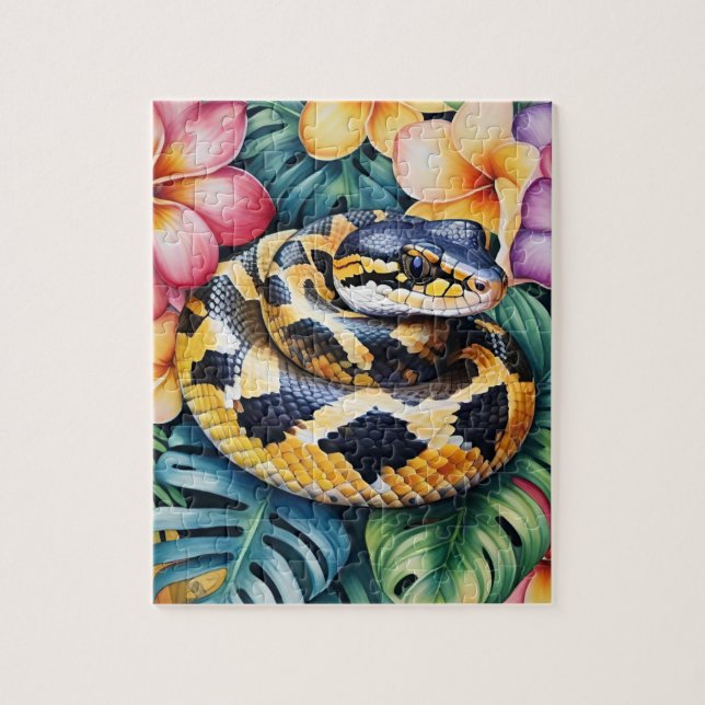 Ball Python-Schlangen-Familienhaustier-Porträt Puzzle (Vertikal)
