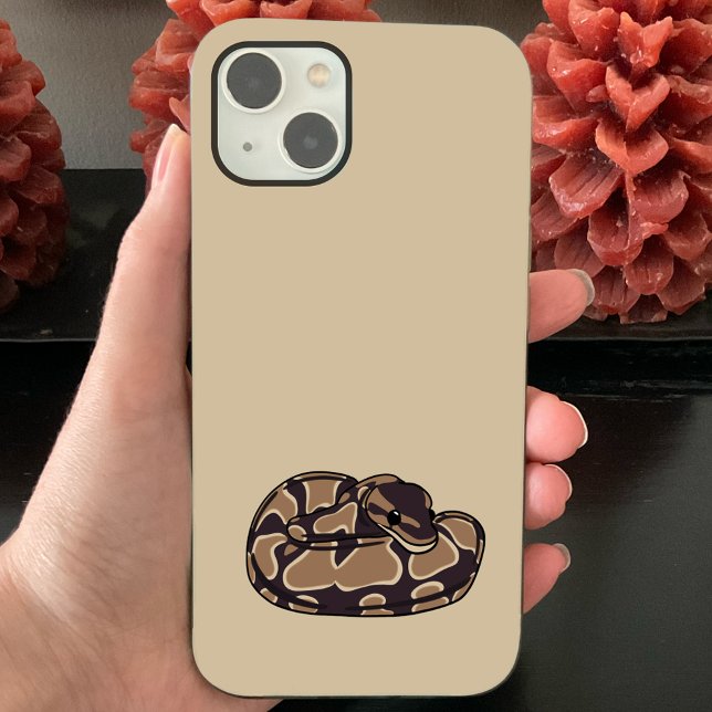 Ball Python Snake, Brown und Tan Illustriert iPhone Hülle (Von Creator hochgeladen)