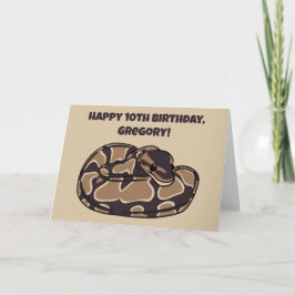 Ball Python Snake, Brown und Tan Personalisiert Karte
