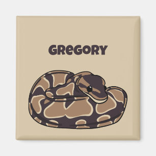 Ball Python Snake, Brown und Tan Personalisiert Magnet