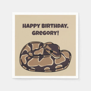 Ball Python Snake, Brown und Tan Personalisiert Serviette