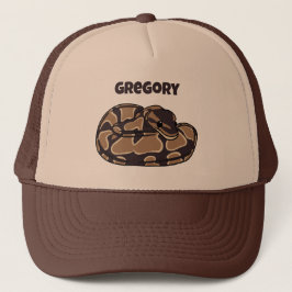 Ball Python Snake, Brown und Tan Personalisiert Truckerkappe