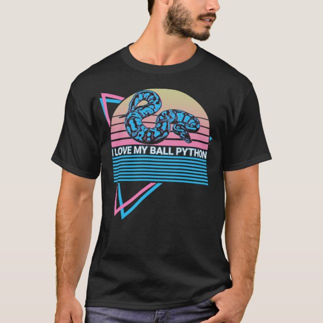 Ball Python Snake Retro I Liebe My Ball Python T-Shirt (Vorderseite)