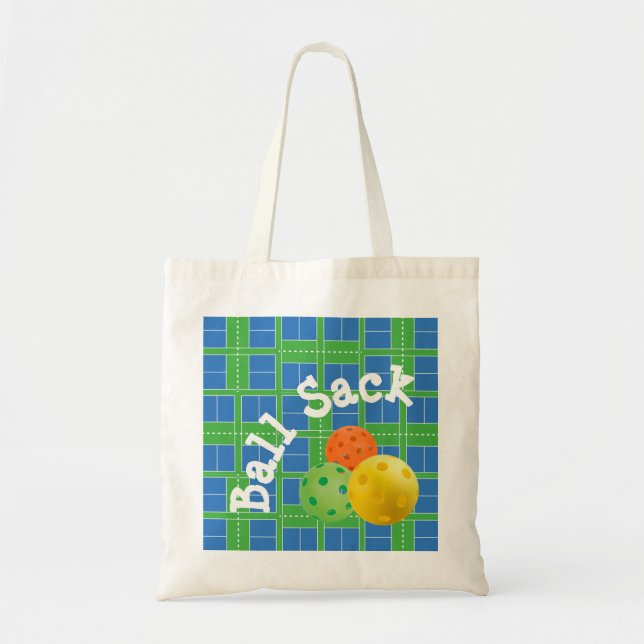 Ball Sack for Pickleballs - Blue and Green Tote Ba Tragetasche (Vorne)