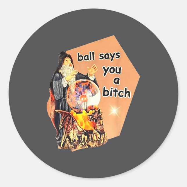 Ball Says You A Btch Meme  Runder Aufkleber (Vorderseite)