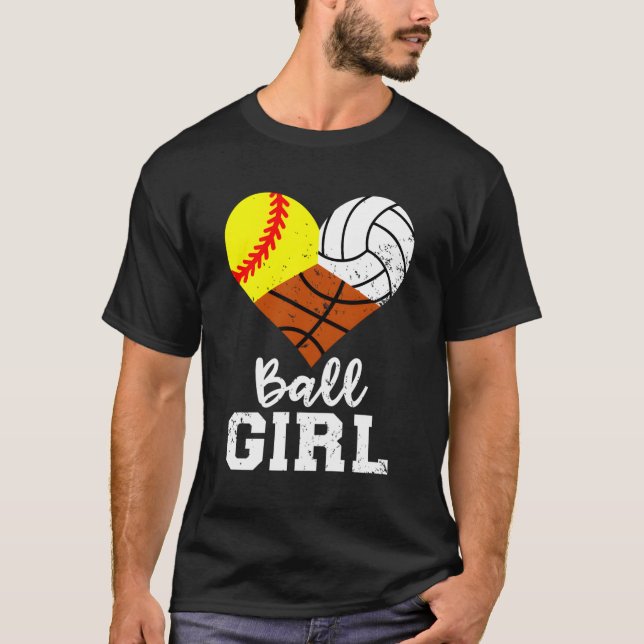 Ball Softball Volleyball Basketball T-Shirt (Vorderseite)
