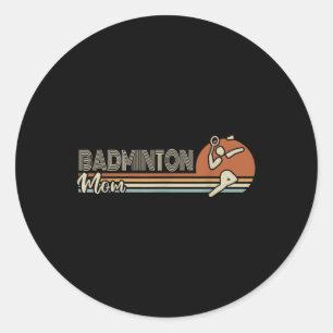 Ball Sport Shuttle Sport Retro Badminton Mama Frau Runder Aufkleber