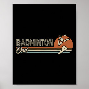 Ball Sport Shuttle Sport Retro Badminton Vater Män Poster