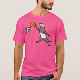 Ball Sports Animal Niedlich Ferret Basketball T-Shirt
