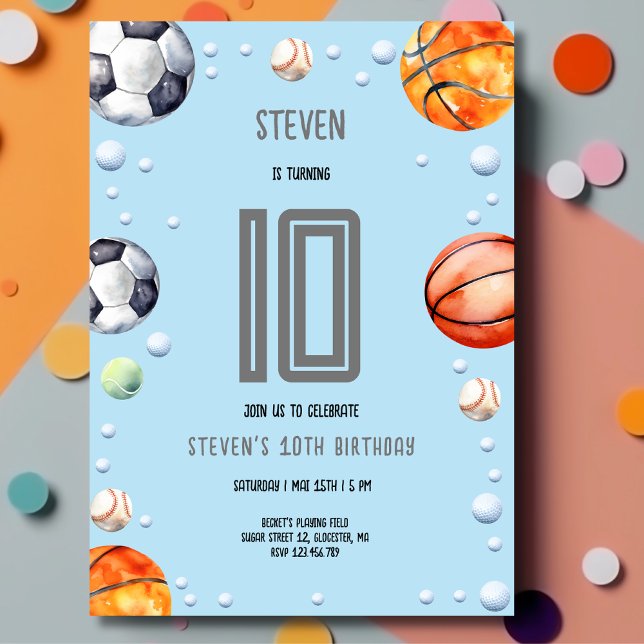 Ball Sports Kindergeburtstag Einladung (Von Creator hochgeladen)