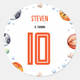 Ball Sports Kindergeburtstag Runder Aufkleber