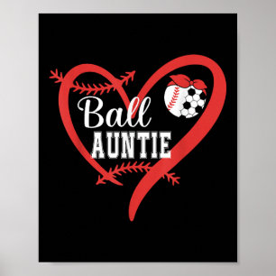 Ball Tante Baseball Fußballspieler Herz Liebe _1 Poster