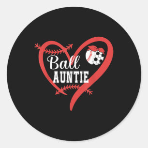 Ball Tante Baseball Fußballspieler Herz Liebe _1  Runder Aufkleber