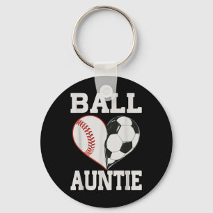 Ball Tante Baseball Fußballspieler Herz Liebe Schlüsselanhänger