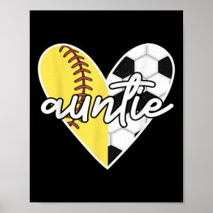 Ball Tante Softball Fußball Mama Spieler Poster
