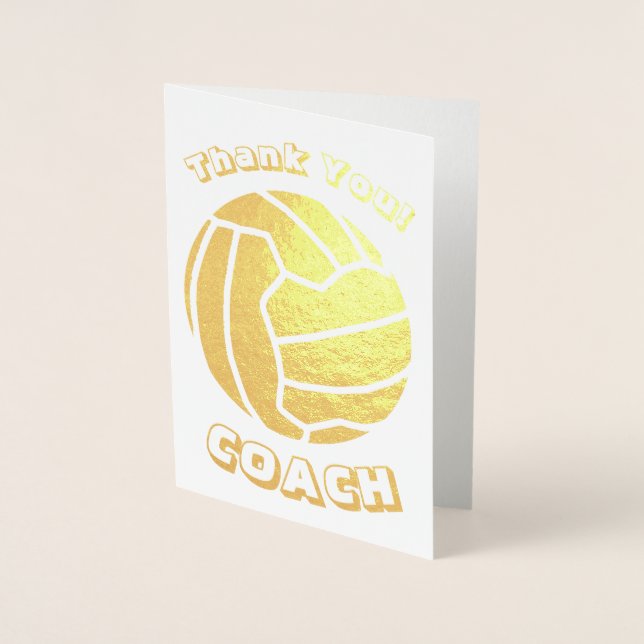 Ball Theme Netball Coach Danke Gold Folienkarte (Vorderseite)