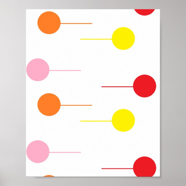 Ball und Linie in weiß Poster (Vorne)