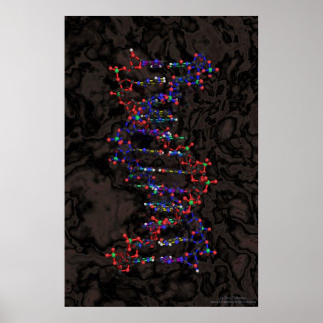 Ball und Stick gegen Granit Poster (Vorne)