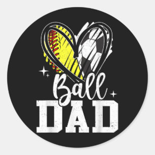 Ball-Vater-Softball-Ball-Vater Runder Aufkleber