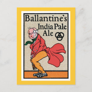 Ballantine's India Pale Ale Vintage Etikett Postkarte