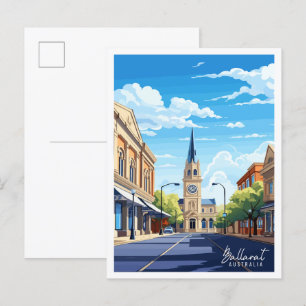 Ballarat Australien Vintage-Reiseillustration Postkarte