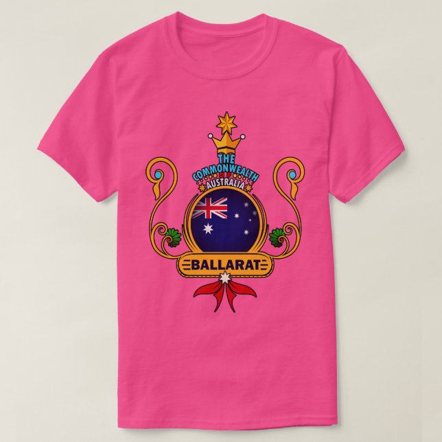 Ballarat City Pride Golden Australian Flag Souveni T-Shirt (Design vorne)