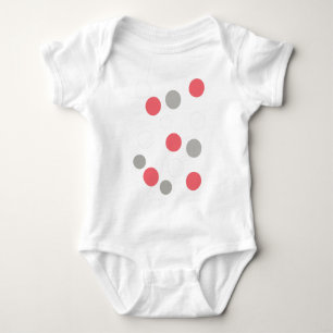 Bälle Kreise Muster Grau Weiß Korallen Pink Baby Strampler