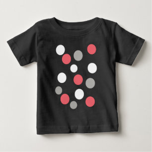 Bälle Kreise Muster Grau Weiß Korallen Pink Baby T-shirt