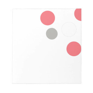 Bälle Kreise Muster Grau Weiß Korallen Pink Notizblock