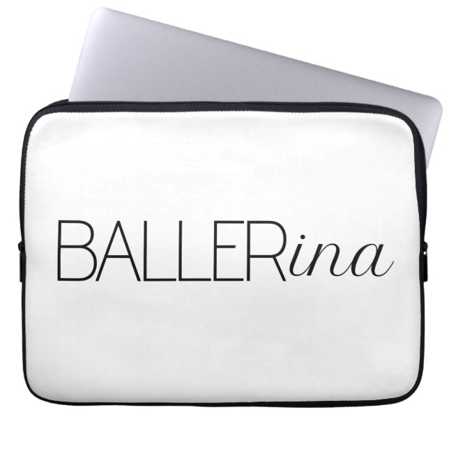"Baller" Ballerina Laptopschutzhülle (Vorderseite)