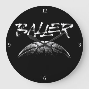 Baller (Basketball) Große Wanduhr