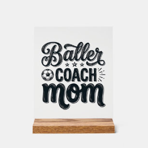 Baller Coach Mom Vintage Fußball-Shirt Design_1 Acrylschild