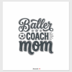 Baller Coach Mom Vintage Fußball Shirt Design_1 Aufkleber