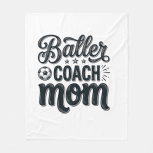 Baller Coach Mom Vintage Fußball-Shirt Design_1 Fleecedecke